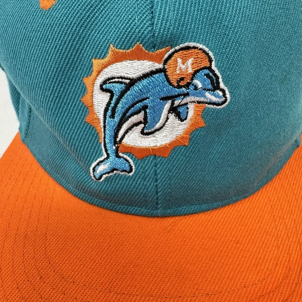 Miami Dolphins Hat Cap Snap Back‎ Teal Orange NFL Football Throwback Old Logo
